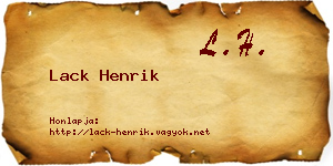 Lack Henrik névjegykártya
